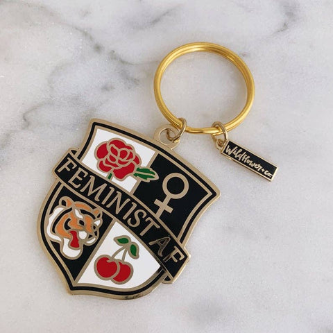 Feminist Af Enamel Keychain