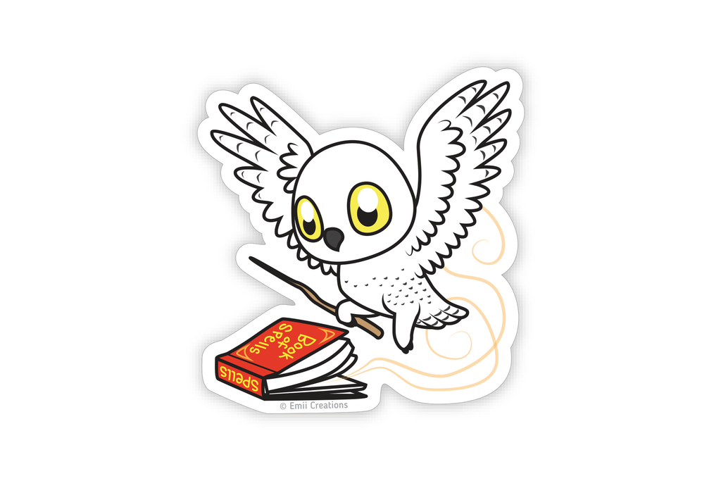 White Owl Sticker - Magical Witch Familiar