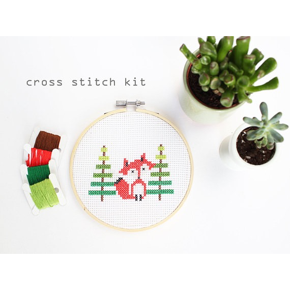 Mini Fox - Modern Counted Cross Stitch kit by Diana Watters