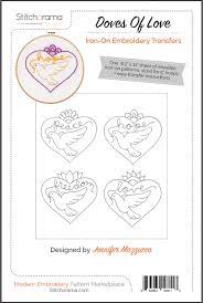 Stitcharama Doves Of Love Iron-on Embroidery Transfer