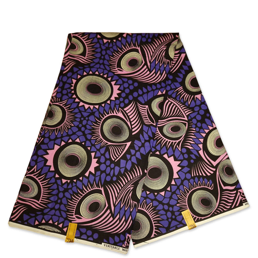 African Wax print fabric - Purple / Pink form