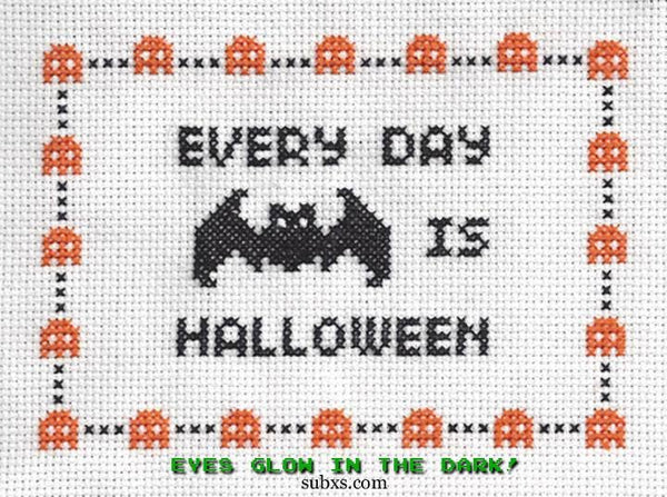 Every Day Is Halloween Bat with Glowing Eyes