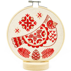 NEW! Folk Cardinal Complete Embroidery Kit