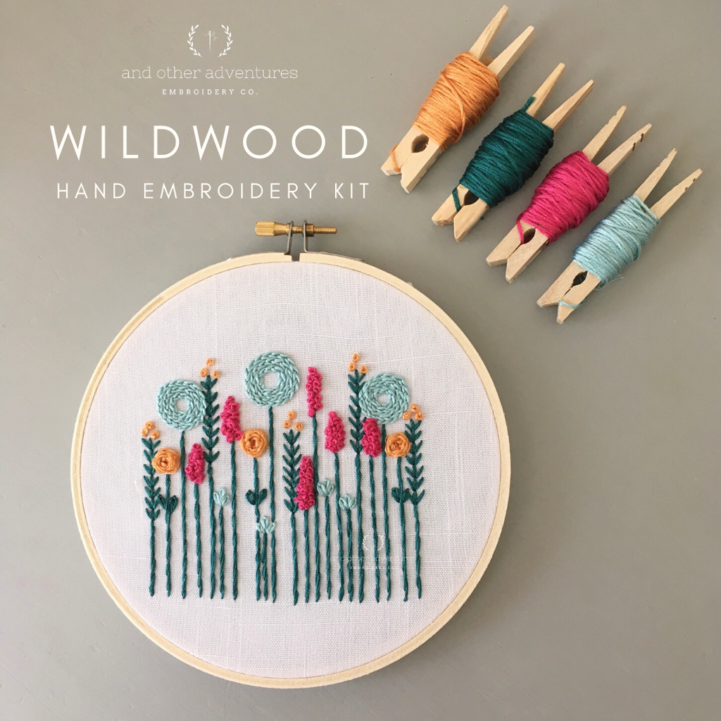 Embroidery Kit - Wildwood in Teal