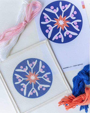 Mistletoe Star Needlepoint Ornament Kit