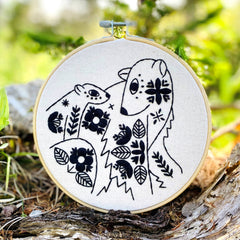 NEW! Folk Polar Bears Embroidery Kit - Black