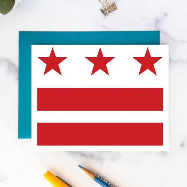 Washington DC Flag - A2 Greeting Card