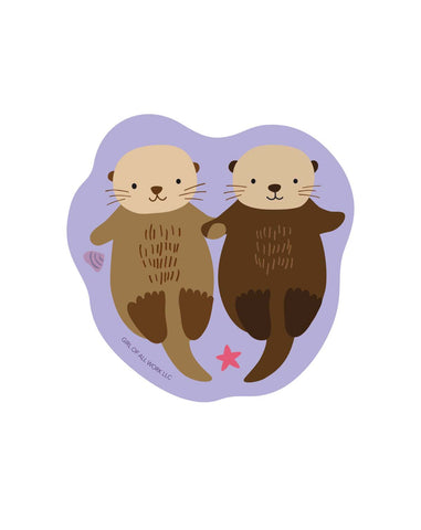 Sea Otters Vinyl Sticker