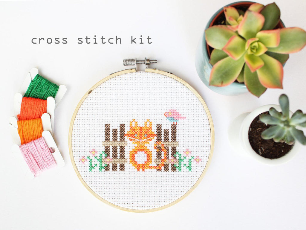 Mini Cat - Modern Counted Cross Stitch kit by Diana Watters