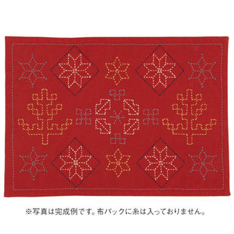 Olympus #L-4501 Sashiko Placemat Fabric Only – Nordic Scandinavian Series – Stars, Trees