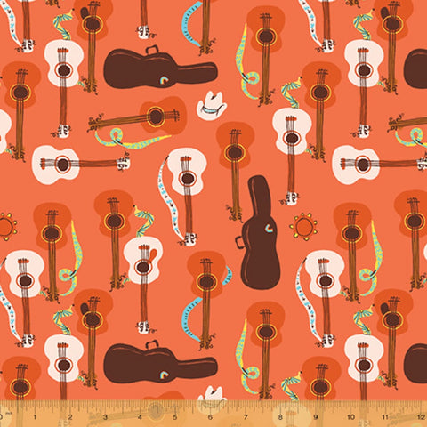FAR FAR AWAY 3 GUITARS  -- Heather Ross --- Windham Fabrics
