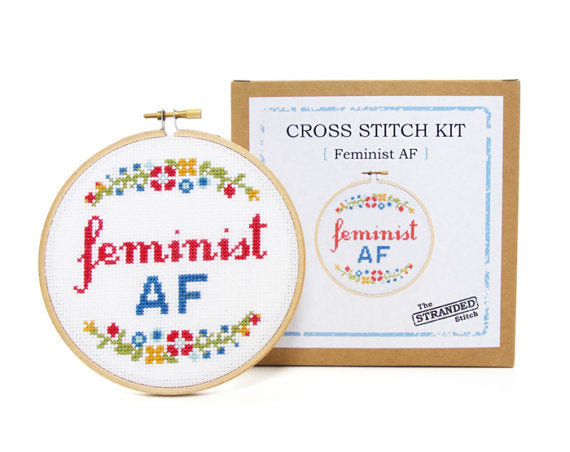 Feminist AF Cross Stitch --- Stranded Stitch