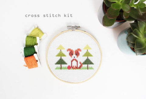 Mini Puppy - Modern Counted Cross Stitch kit by Diana Watters