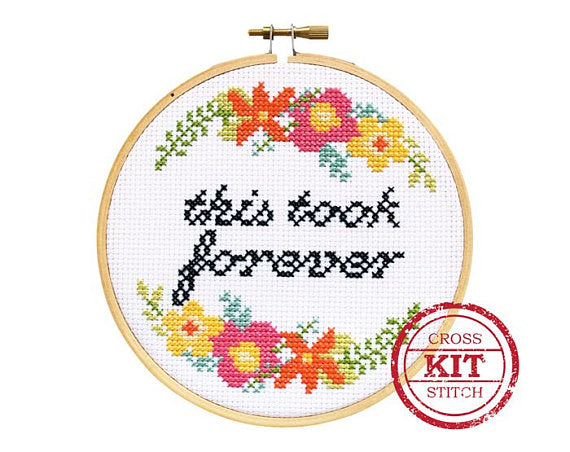 This Took Forever DIY Cross Stitch Kit -- The Stranded Stitch