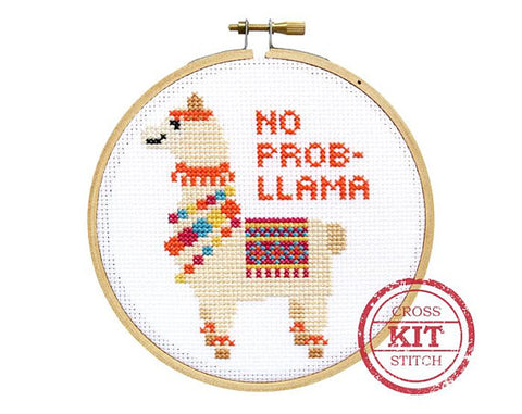No Prob-Llama DIY Cross Stitch Kit --- Stranded Stitch