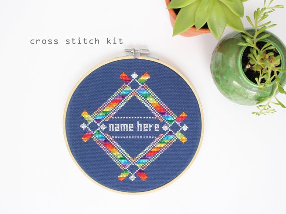 Rainbow Love - Modern Counted Cross Stitch kit by Diana Watters