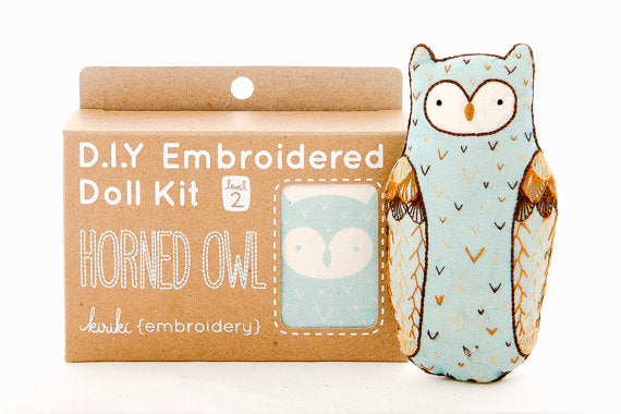 Horned Owl Embroidery Kit --- Kiriki Press