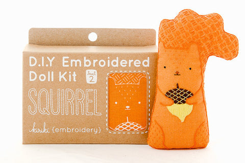 Squirrel Embroidery Kit --- Kiriki Press