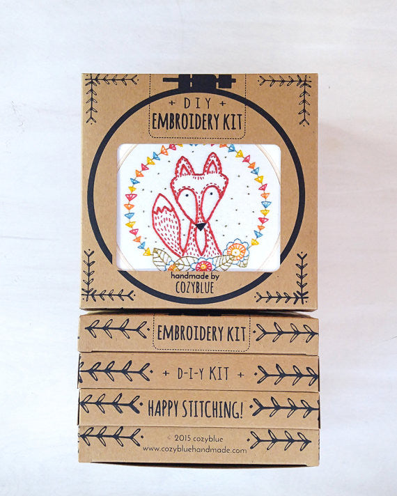 Craft Fox Embroidery Kit by Cozy Blue