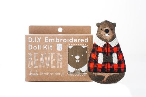 Beaver Embroidery Kit --- Kiriki Press