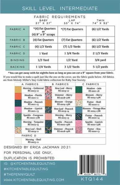 The Penny Quilt Pattern -- Kitchen Table Quilting