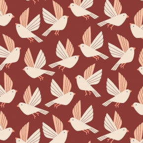 Free As A Bird in Love Affair Canvas Fabric ---Wild & Free by Loes Van Oosten  for Cotton + Steel