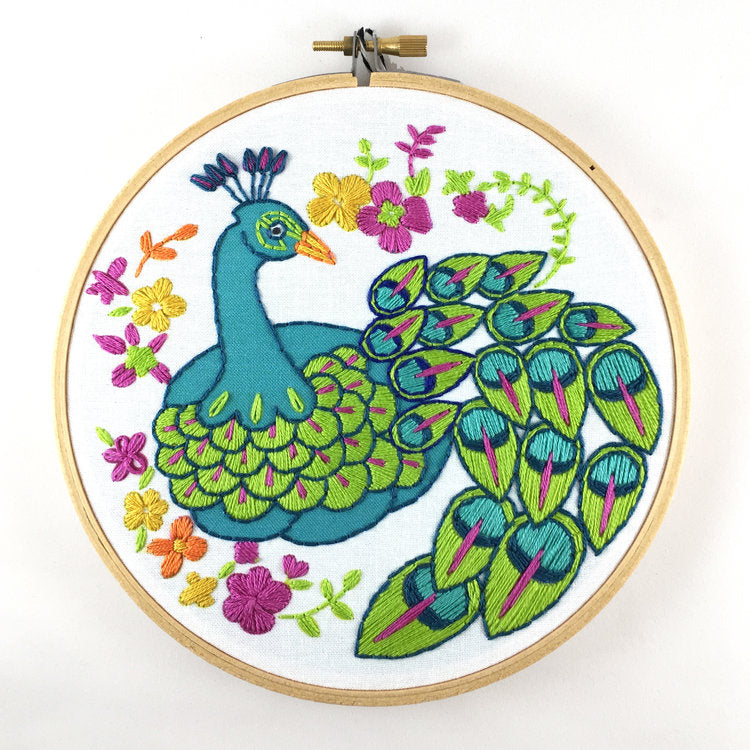 Peacock Embroidery Kit -- RikRack Embroidery