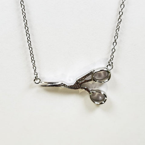 Stork Scissor Necklace