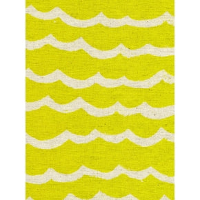 Kujira & Star - Waves - Citron Canvas Fabric --  Cotton + Steel Fabrics