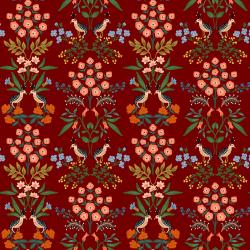 Luxembourg in Burgundy -- Meadow by Rifle Paper Co. for Cotton + Steel