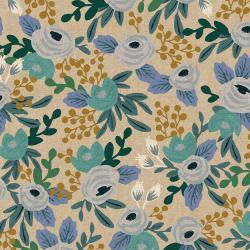 Rosa - Blue Unbleached Canvas  -- Garden Party by Rifle Paper Co. for C + Steel