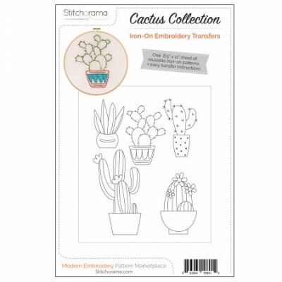 Stitcharama Cactus Iron-on Embroidery Transfer