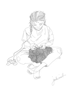 Knitting Illustration  11" x 17" -- Jasika Nicole